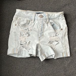 High waisted distressed shorts